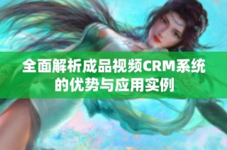 全面解析成品视频CRM系统的优势与应用实例