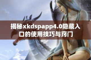 揭秘xkdspapp4.0隐藏入口的使用技巧与窍门