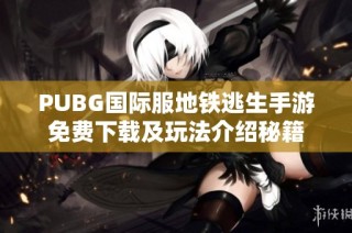 PUBG国际服地铁逃生手游免费下载及玩法介绍秘籍