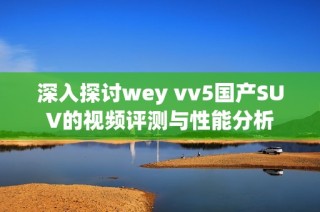 深入探讨wey vv5国产SUV的视频评测与性能分析