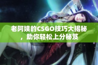 老阿姨的CSGO技巧大揭秘，助你轻松上分秘笈