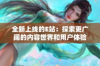 全新上线的E站：探索更广阔的内容世界和用户体验