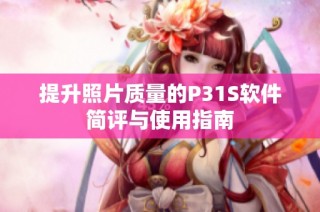 提升照片质量的P31S软件简评与使用指南