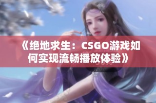 《绝地求生：CSGO游戏如何实现流畅播放体验》