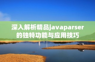 深入解析精品javaparser的独特功能与应用技巧