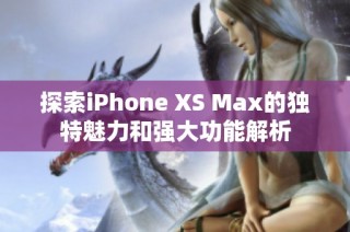 探索iPhone XS Max的独特魅力和强大功能解析