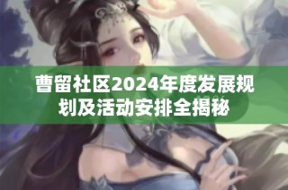 曹留社区2024年度发展规划及活动安排全揭秘