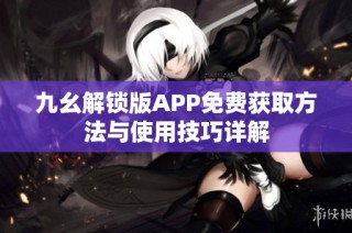 九幺解锁版APP免费获取方法与使用技巧详解