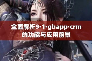 全面解析9·1·gbapp·crm的功能与应用前景