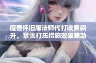 魔兽怀旧服法师代打收费飙升，暴雪打压措施效果差劲引发玩家讨论