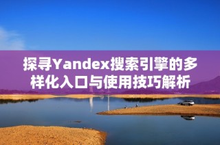 探寻Yandex搜索引擎的多样化入口与使用技巧解析