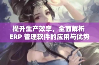 提升生产效率，全面解析 ERP 管理软件的应用与优势