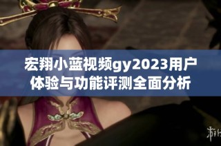 宏翔小蓝视频gy2023用户体验与功能评测全面分析