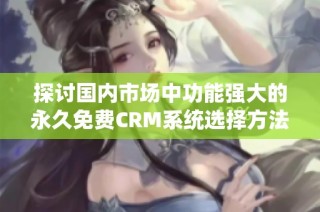 探讨国内市场中功能强大的永久免费CRM系统选择方法