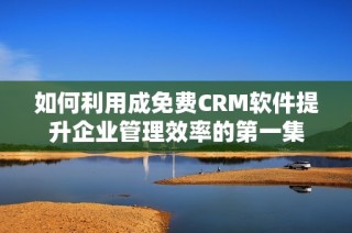 如何利用成免费CRM软件提升企业管理效率的第一集