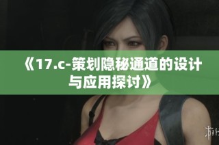 《17.c-策划隐秘通道的设计与应用探讨》