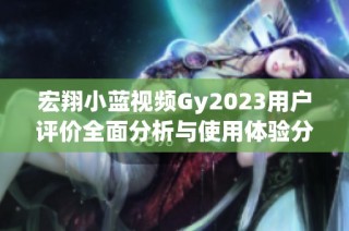 宏翔小蓝视频Gy2023用户评价全面分析与使用体验分享