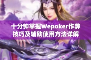 十分钟掌握Wepoker作弊技巧及辅助使用方法详解