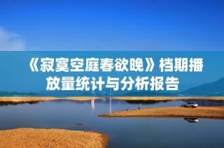 《寂寞空庭春欲晚》档期播放量统计与分析报告