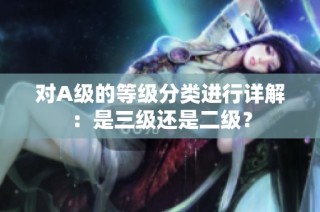 对A级的等级分类进行详解：是三级还是二级？