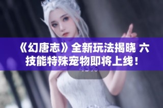 《幻唐志》全新玩法揭晓 六技能特殊宠物即将上线！