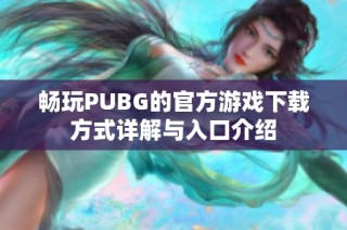 畅玩PUBG的官方游戏下载方式详解与入口介绍