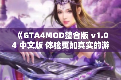 《GTA4MOD整合版 v1.04 中文版 体验更加真实的游戏画质》