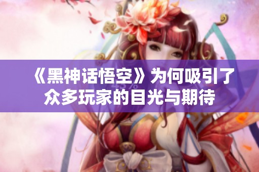 《黑神话悟空》为何吸引了众多玩家的目光与期待