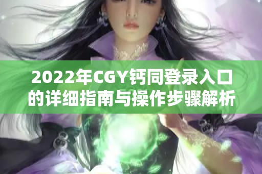 2022年CGY钙同登录入口的详细指南与操作步骤解析