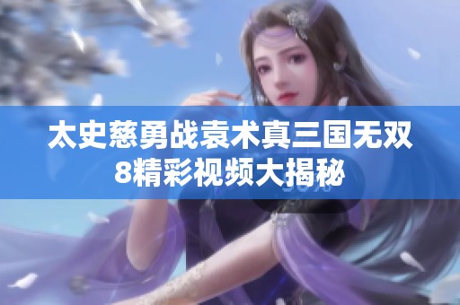 太史慈勇战袁术真三国无双8精彩视频大揭秘