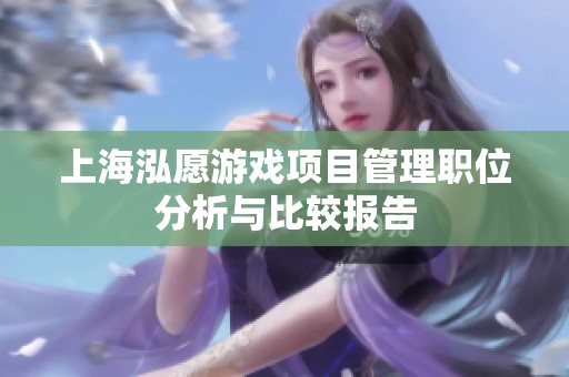 上海泓愿游戏项目管理职位分析与比较报告