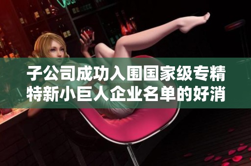 子公司成功入围国家级专精特新小巨人企业名单的好消息