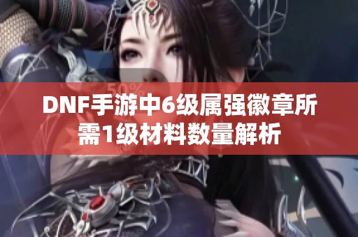 DNF手游中6级属强徽章所需1级材料数量解析