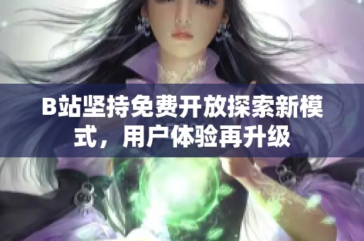 B站坚持免费开放探索新模式，用户体验再升级