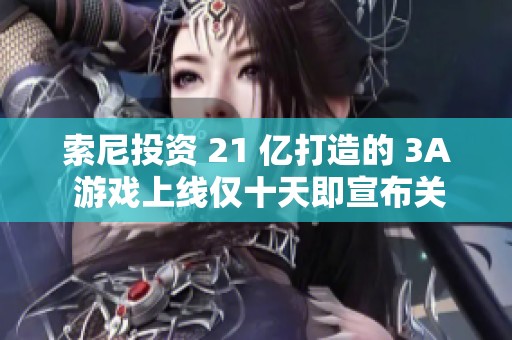 索尼投资 21 亿打造的 3A 游戏上线仅十天即宣布关服停运