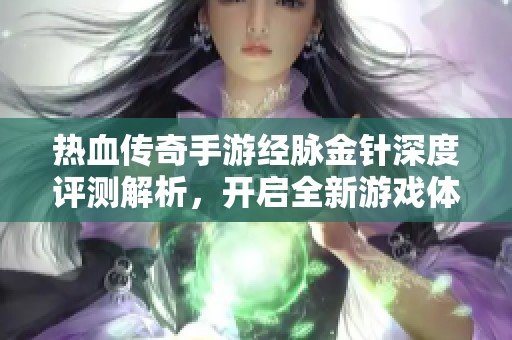 热血传奇手游经脉金针深度评测解析，开启全新游戏体验