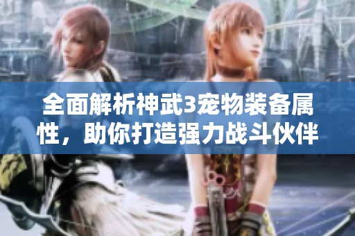 全面解析神武3宠物装备属性，助你打造强力战斗伙伴