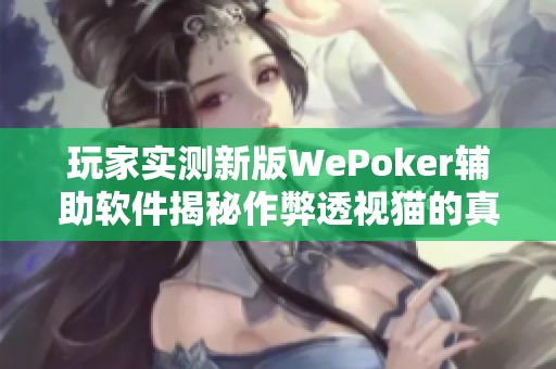 玩家实测新版WePoker辅助软件揭秘作弊透视猫的真相