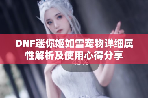 DNF迷你姬如雪宠物详细属性解析及使用心得分享