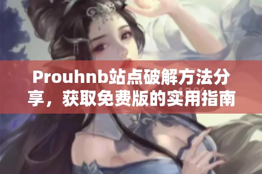 Prouhnb站点破解方法分享，获取免费版的实用指南