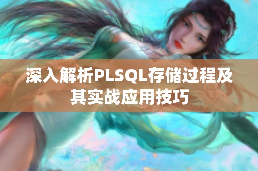深入解析PLSQL存储过程及其实战应用技巧