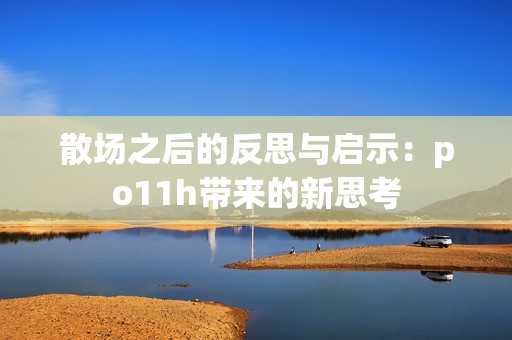 散场之后的反思与启示：po11h带来的新思考