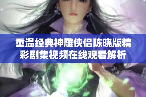 重温经典神雕侠侣陈晓版精彩剧集视频在线观看解析