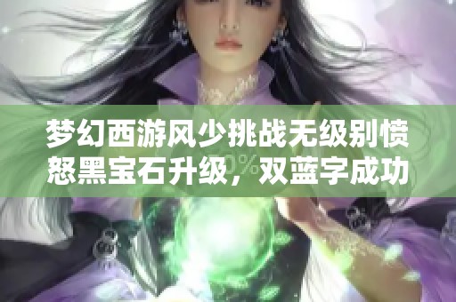 梦幻西游风少挑战无级别愤怒黑宝石升级，双蓝字成功引发热议