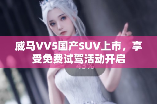 威马VV5国产SUV上市，享受免费试驾活动开启