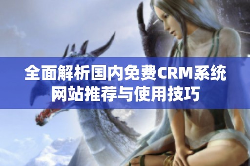 全面解析国内免费CRM系统网站推荐与使用技巧