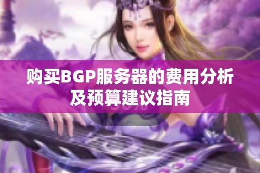 购买BGP服务器的费用分析及预算建议指南