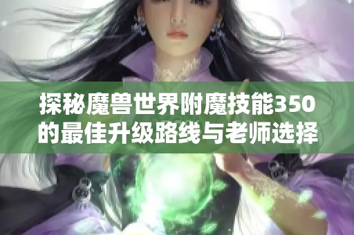 探秘魔兽世界附魔技能350的最佳升级路线与老师选择指南