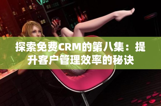 探索免费CRM的第八集：提升客户管理效率的秘诀