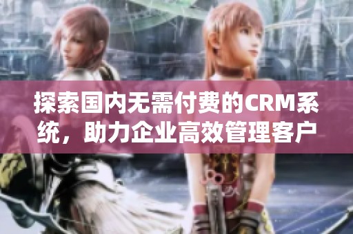 探索国内无需付费的CRM系统，助力企业高效管理客户关系